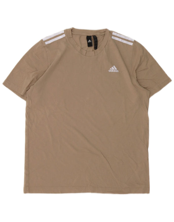 Мужская футболка Adidas Top среднего бежевого цвета из хлопка