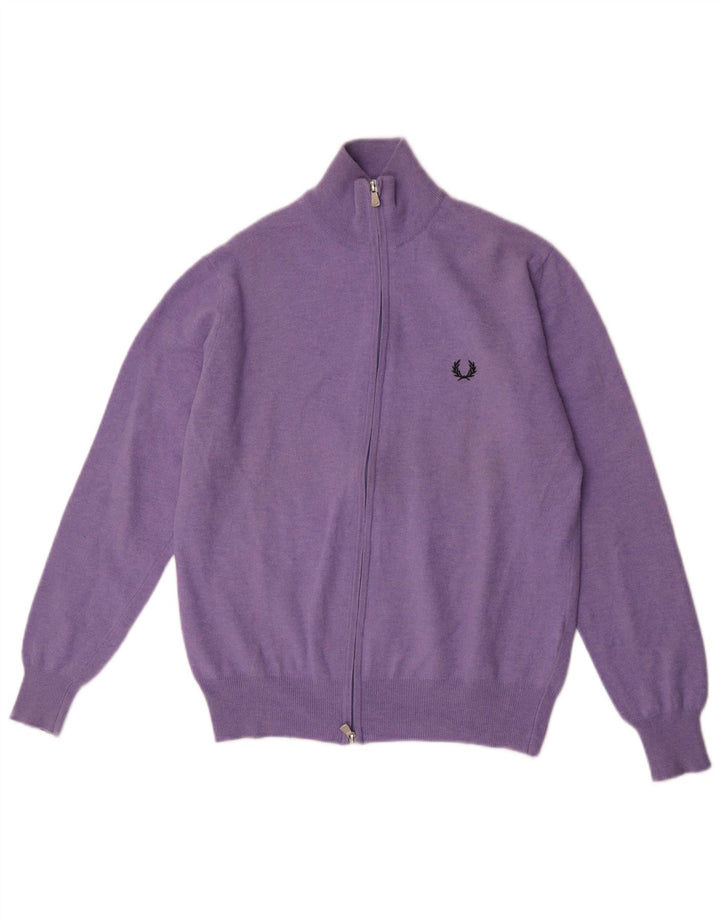 Мужской кардиган-свитер Fred Perry, маленький фиолетовый, шерстяной