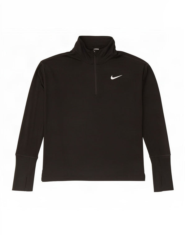 Мужской пуловер с воротником на молнии Nike Dri Fit, маленький черный полиэстер