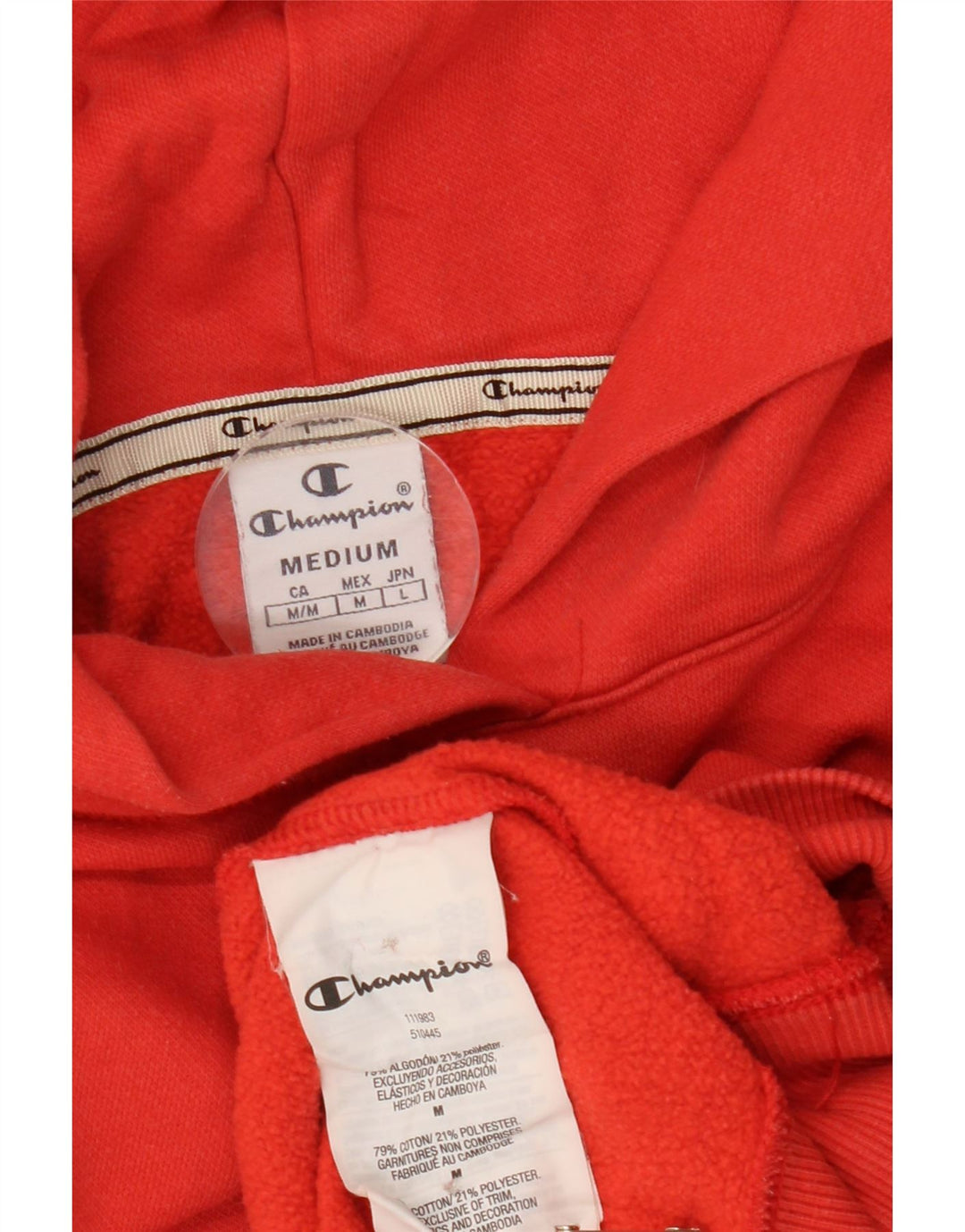 Женский укороченный джемпер с капюшоном CHAMPION UK 14, хлопок среднего красного цвета