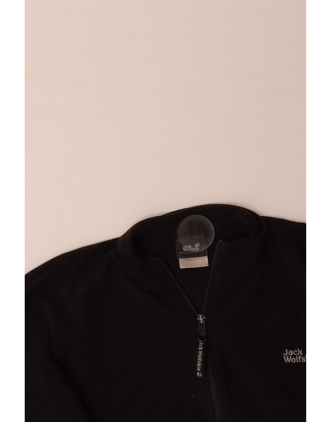 JACK WOLFSKIN Мужской флисовый джемпер с воротником на молнии, большой черный, полиэстер