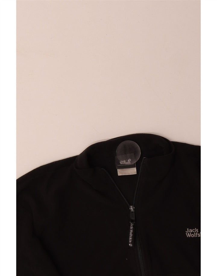 JACK WOLFSKIN Мужской флисовый джемпер с воротником на молнии, большой черный, полиэстер