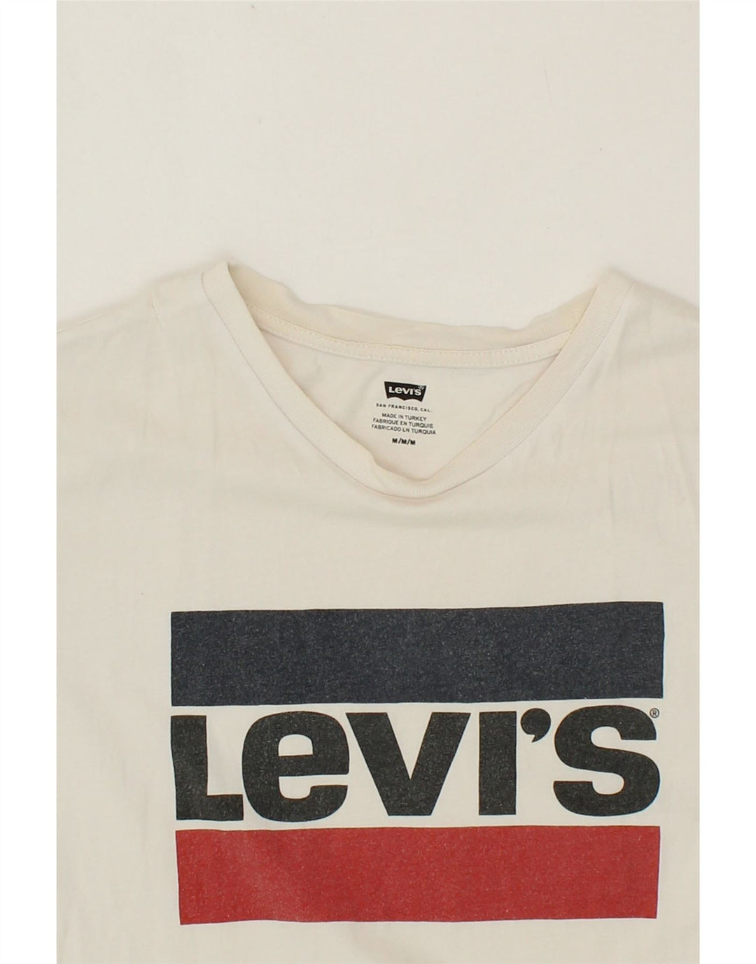 LEVI'S Mens Graphic T-Shirt Top Medium White Cotton Vintage Levi's and Second-Hand Levi's from Messina Hembry 