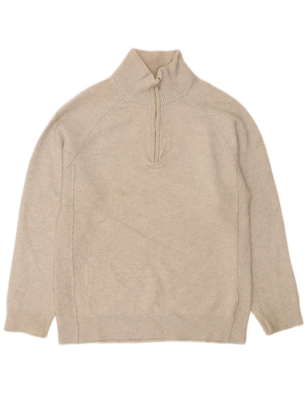 Женский свитер Reiss с воротником на молнии, Великобритания, 18 XL, бежевый, шерстяной с крапинками