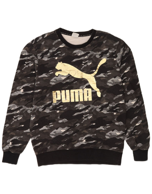 Мужской свитшот с рисунком Puma, средний серый камуфляж
