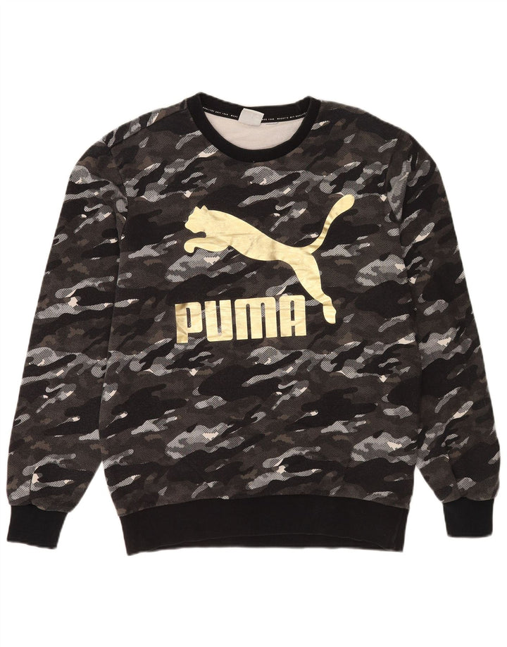 Мужской свитшот с рисунком Puma, средний серый камуфляж