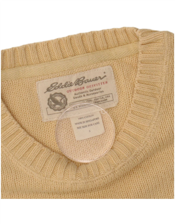 Мужской джемпер с круглым вырезом Eddie Bauer, маленький желтый хлопковый свитер