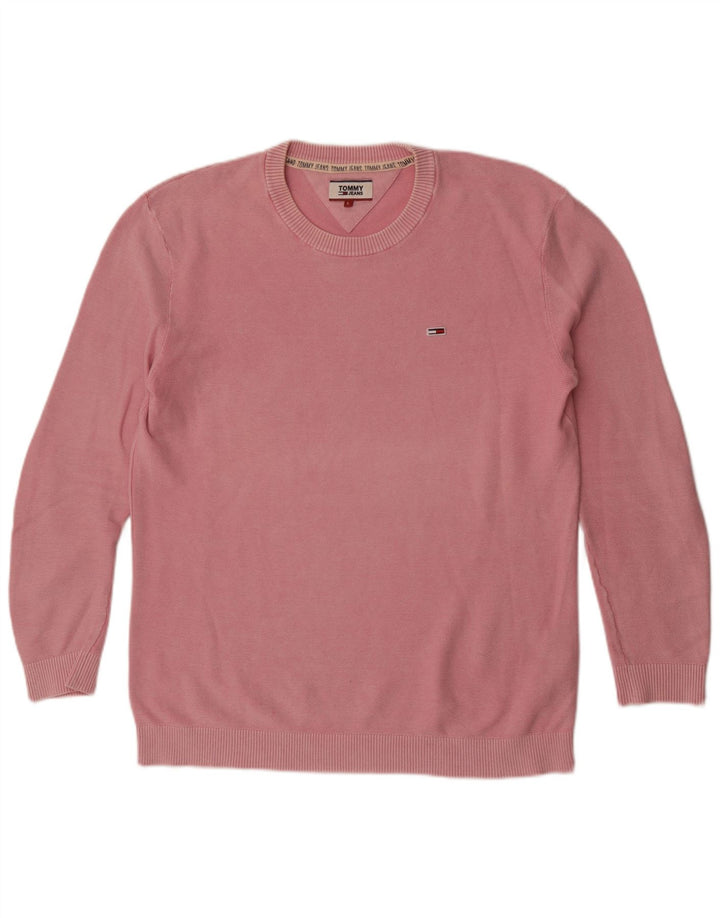 Мужской джемпер с круглым вырезом Tommy Hilfiger, большой розовый