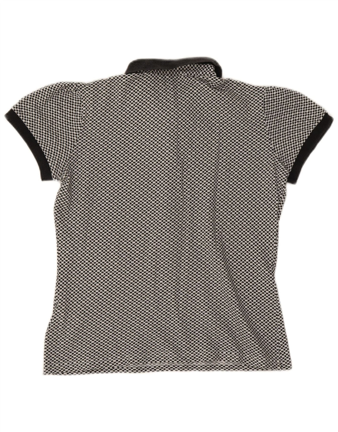 Женская рубашка поло FRED PERRY UK 12, средний темно-синий цветочный хлопок