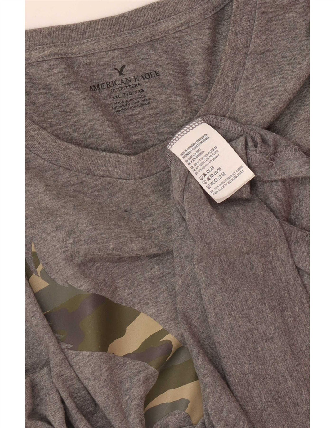 Мужская футболка с рисунком American Eagle, 2XL, серый хлопок