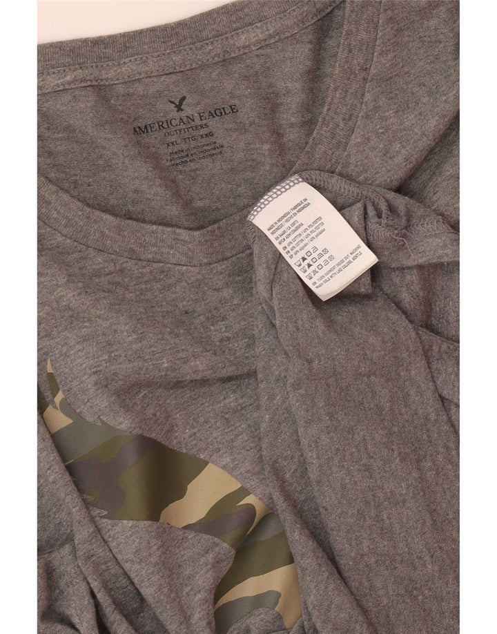 Мужская футболка с рисунком American Eagle, 2XL, серый хлопок