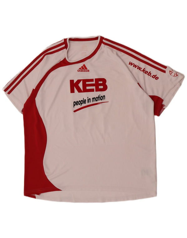 Мужская футболка Adidas с коротким рукавом и обычным рисунком, топ XL, белая, с цветными блоками