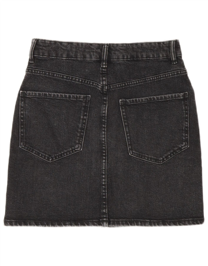 Женская мини-юбка джинсовая Zara, маленькая, W26, серая, хлопок