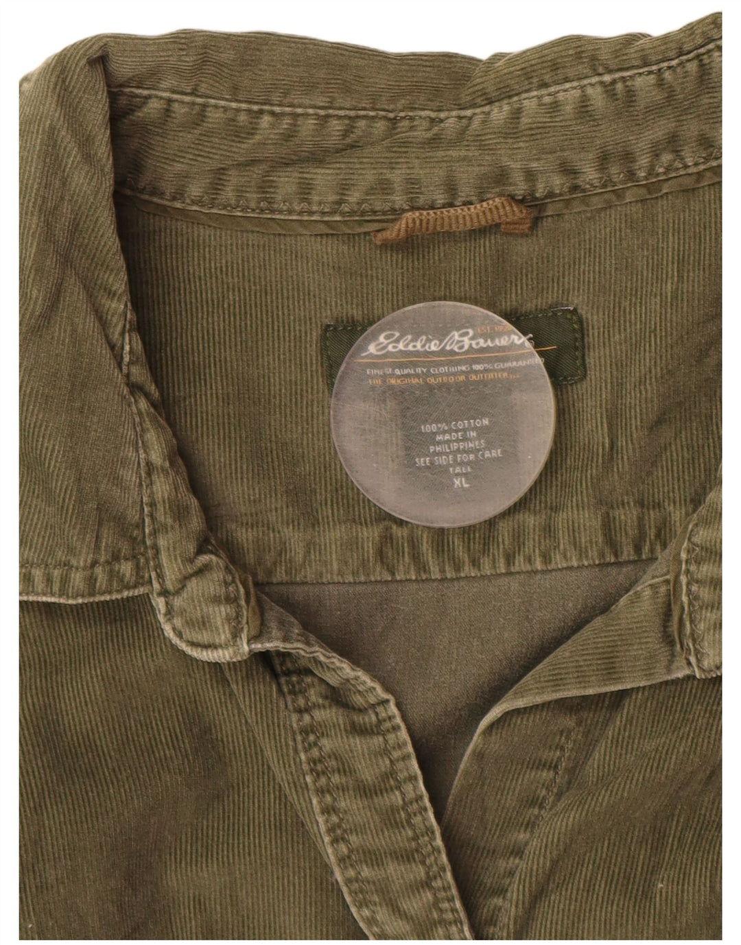 EDDIE BAUER Женская высокая вельветовая рубашка UK 18 XL, зеленый хлопок