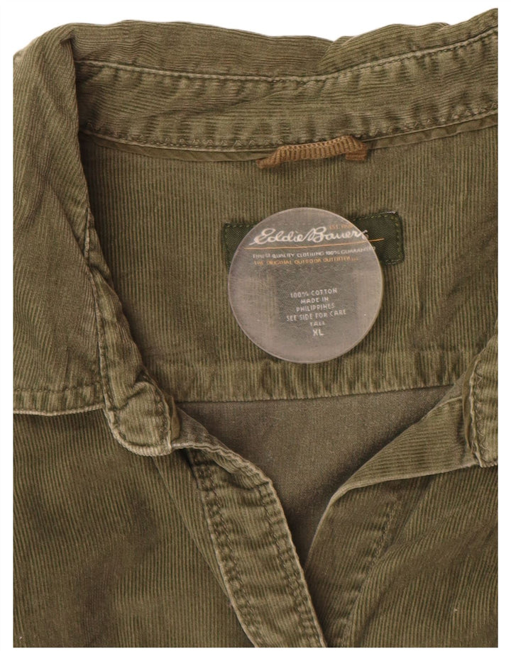 EDDIE BAUER Женская высокая вельветовая рубашка UK 18 XL, зеленый хлопок