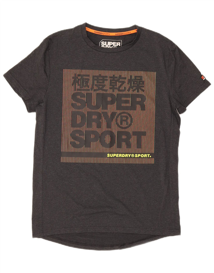 Superdry Мужская футболка с рисунком Верх среднего серого цвета, хлопок