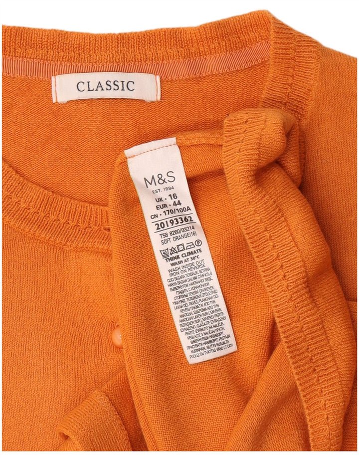 Женский свитер-кардиган оверсайз Marks & Spencer UK 16, большой оранжевый