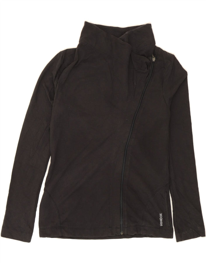 REEBOK Womens Tracksuit Top Jacket UK 10 Small Black Cotton Vintage Reebok and Second-Hand Reebok from Messina Hembry 