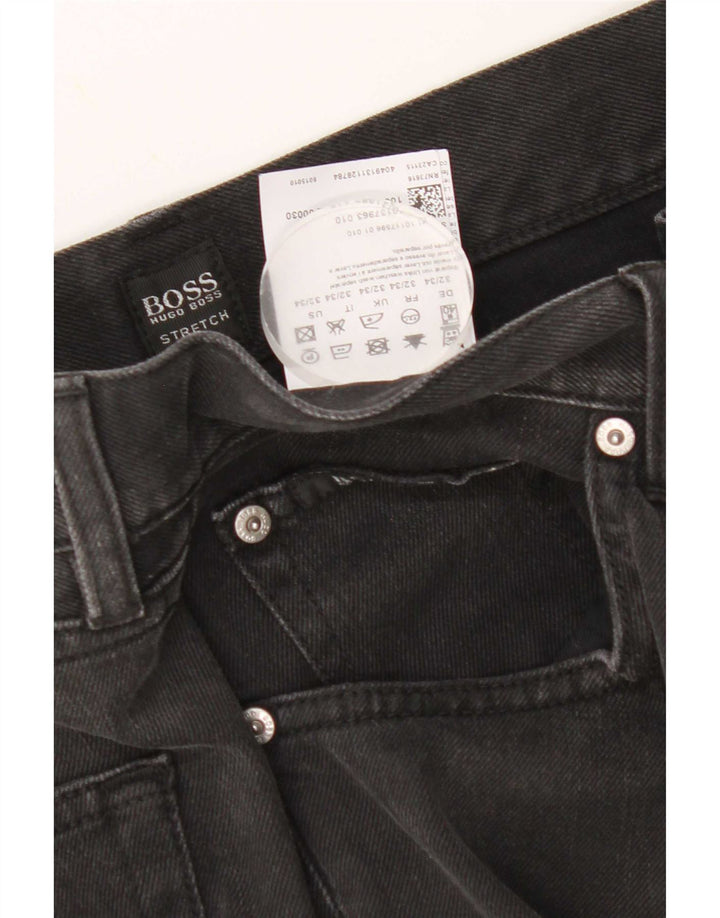 Мужские прямые джинсы Hugo Boss W32 L34, черный хлопок