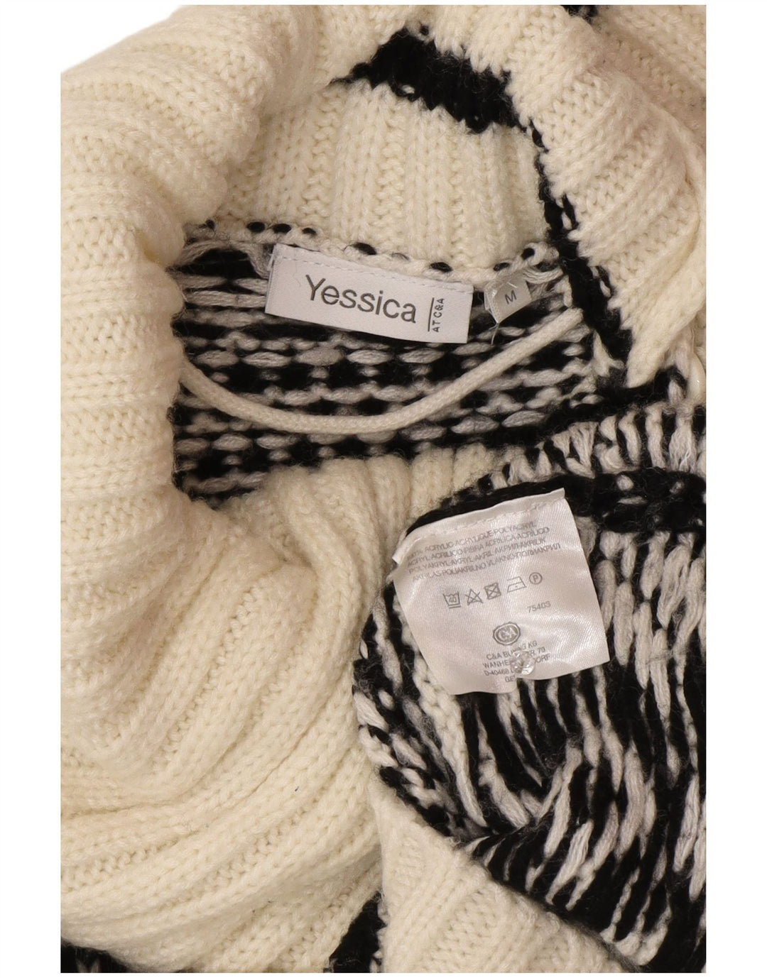 Женский джемпер с воротником на пуговицах и пуговицами Yessica, Великобритания 14, средний белый цвет, зима