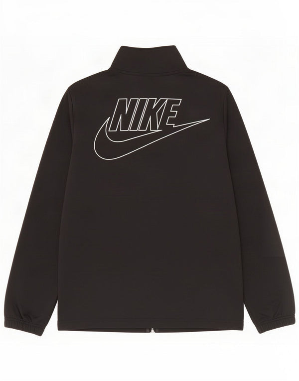 Nike Boys Standard Fit Tracksuit Top Jacket 13-14 Years XL Black Polyester