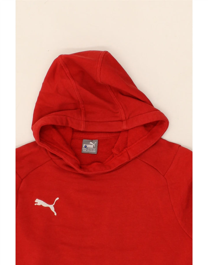 PUMA Boys Hoodie Jumper 9-10 Years Red Cotton Vintage Puma and Second-Hand Puma from Messina Hembry 