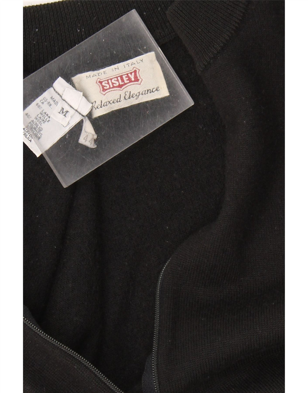 Женский кардиган SISLEY UK 12, средний черный шерстяной свитер