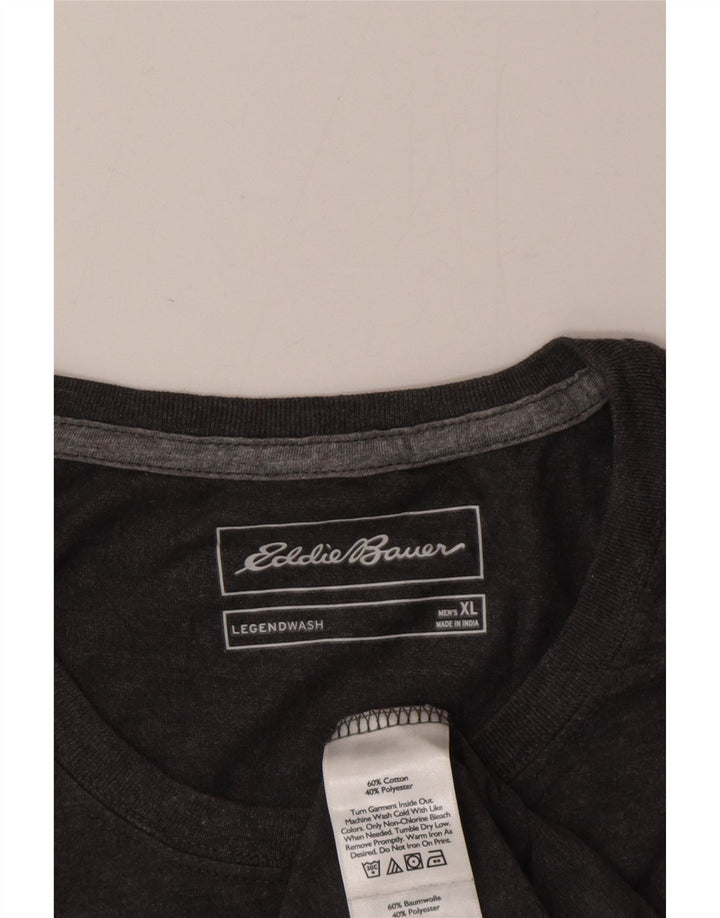 Мужская футболка с рисунком Eddie Bauer XL, серый хлопок
