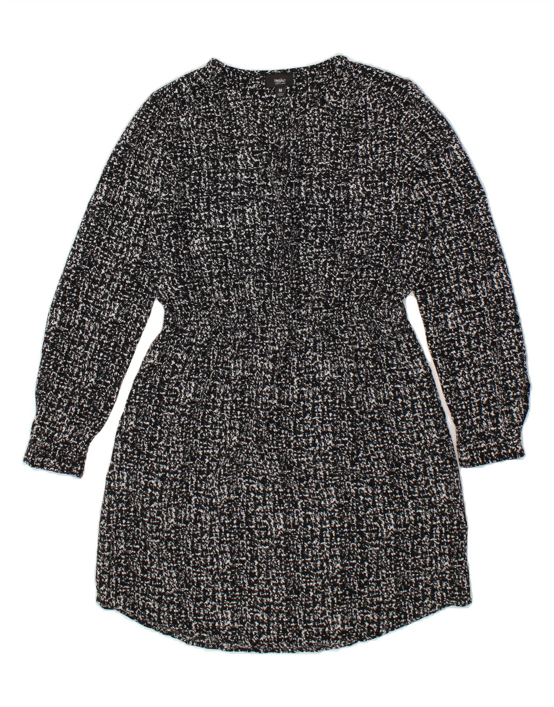 MOSSIMO Womens Long Sleeve A-Line Dress UK 14 Medium Black Polyester Vintage Mossimo and Second-Hand Mossimo from Messina Hembry 