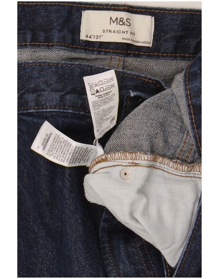 Мужские прямые джинсы Marks & Spencer W44 L31 темно-синие, хлопок
