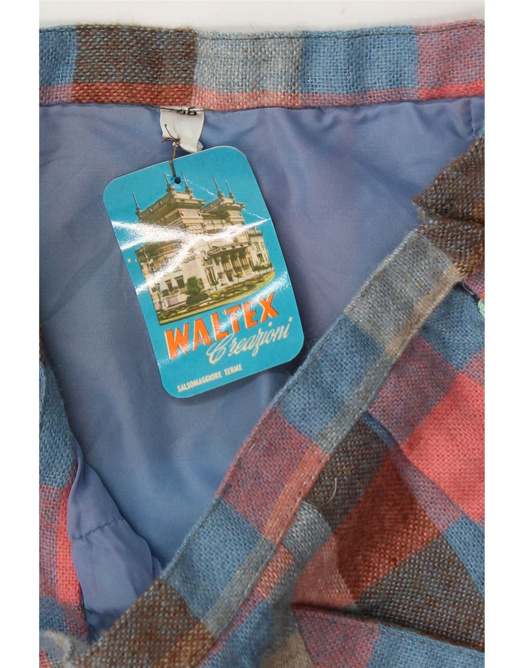 Винтажная женская юбка-карандаш W28, средний разноцветный клетчатый узор