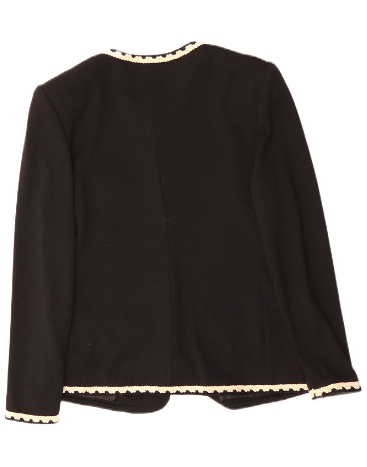LUISA SPAGNOLI Женский пиджак на 5 пуговицах IT 44 Средний Черный Ацетат