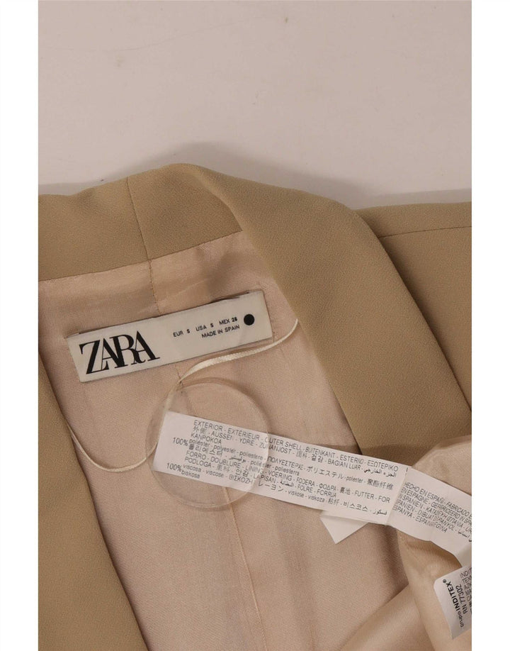Женский пиджак оверсайз с открытым рукавом 3/4 Zara UK 10, маленький бежевый