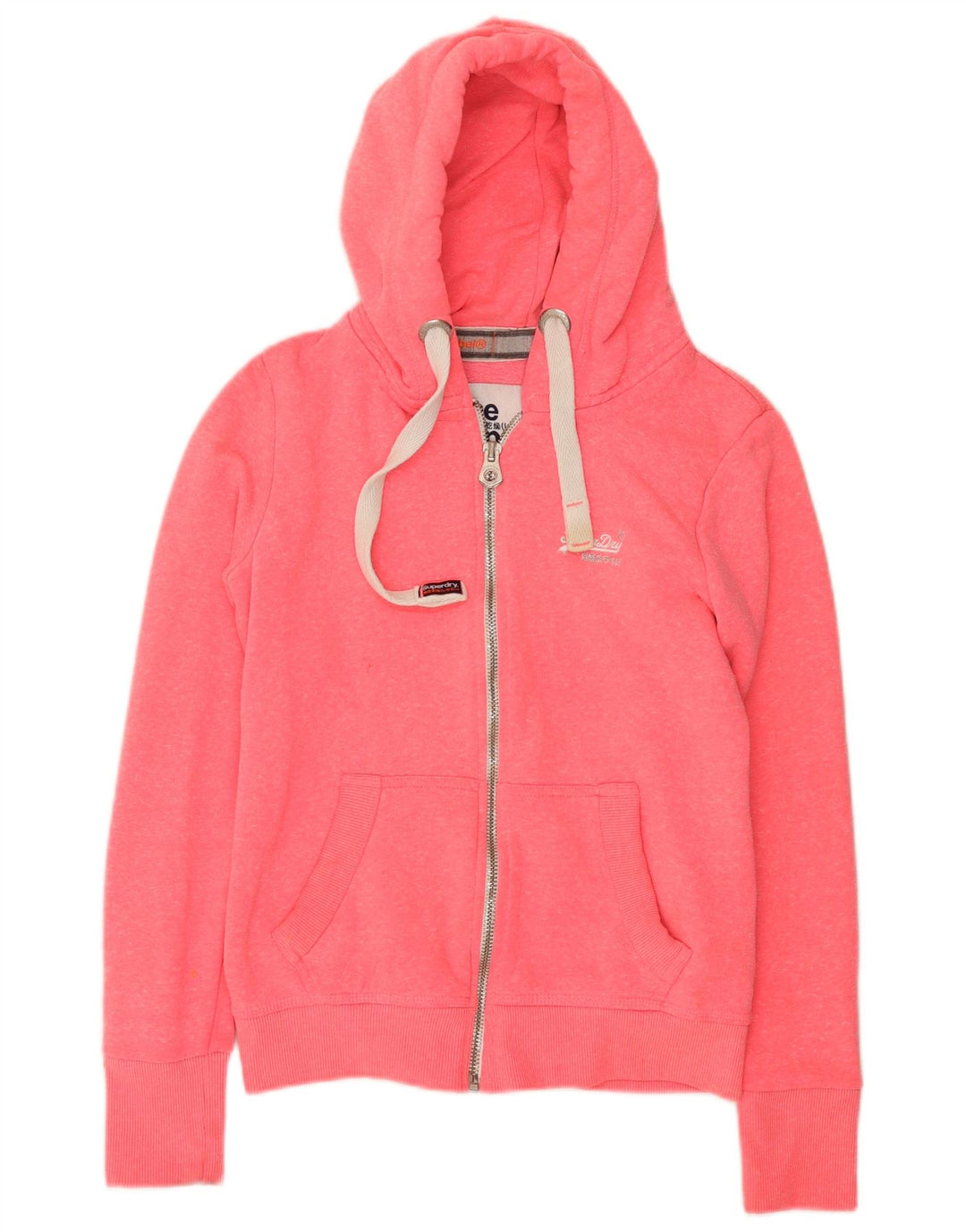 Женский свитер с капюшоном на молнии Superdry UK 10, маленький розовый полиэстер