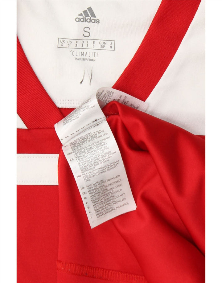 Мужская футболка Adidas Climalite, маленький красный полиэстер с цветными блоками