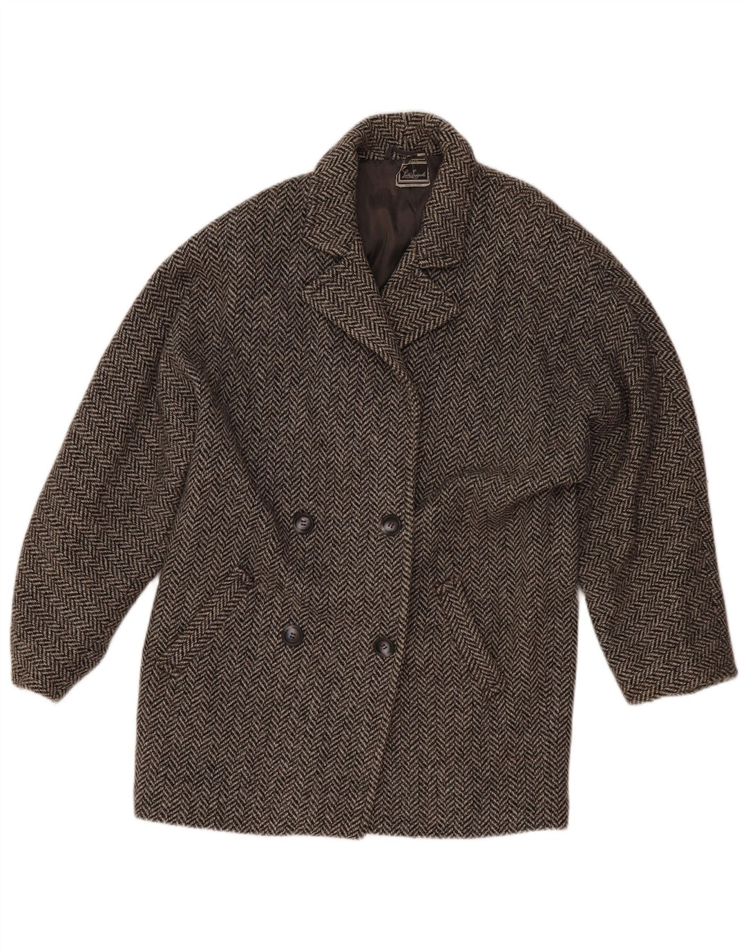 Женский пиджак Luisa Spagnoli UK 12, средний серый с узором «в елочку»