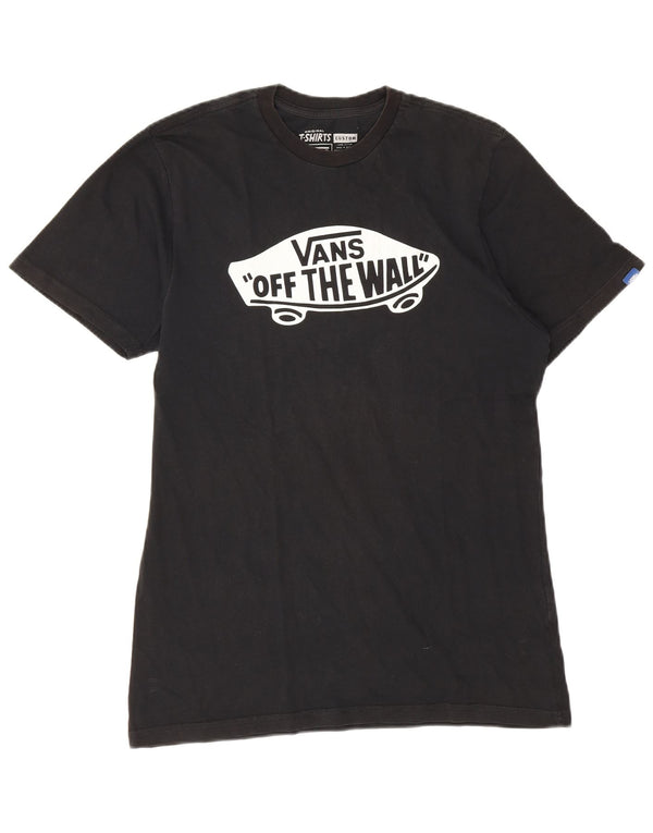 Мужская футболка с графическим рисунком Vans на заказ, средний черный хлопковый топ