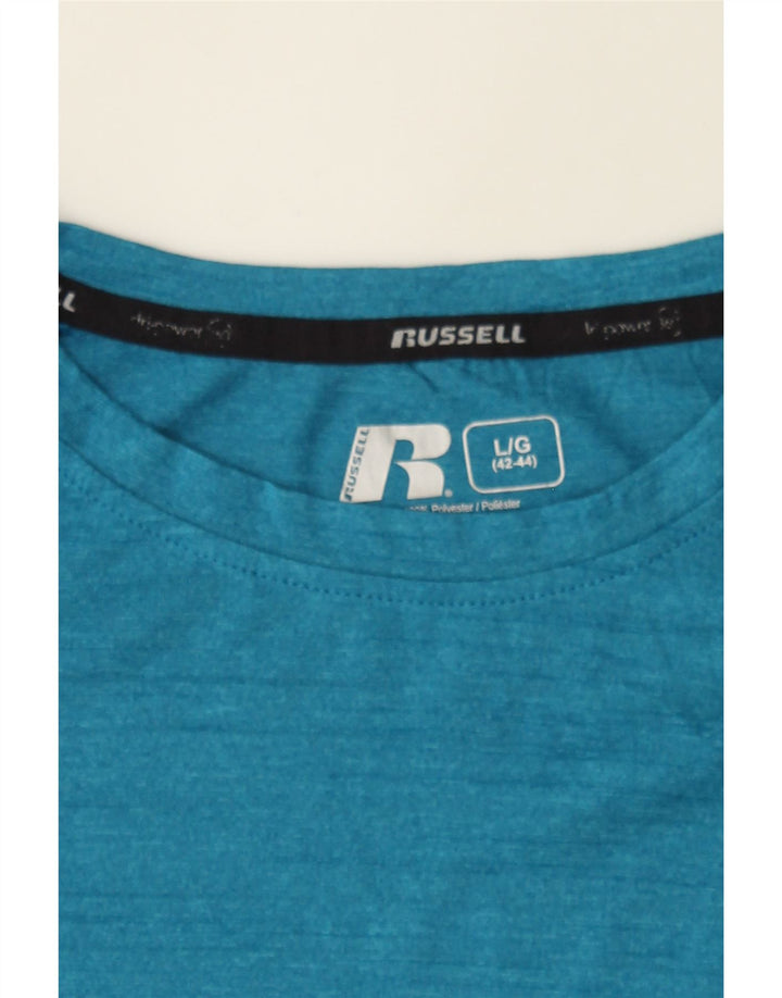 RUSSELL ATHLETIC Mens T-Shirt Top Large Blue Polyester Vintage Russell Athletic and Second-Hand Russell Athletic from Messina Hembry 