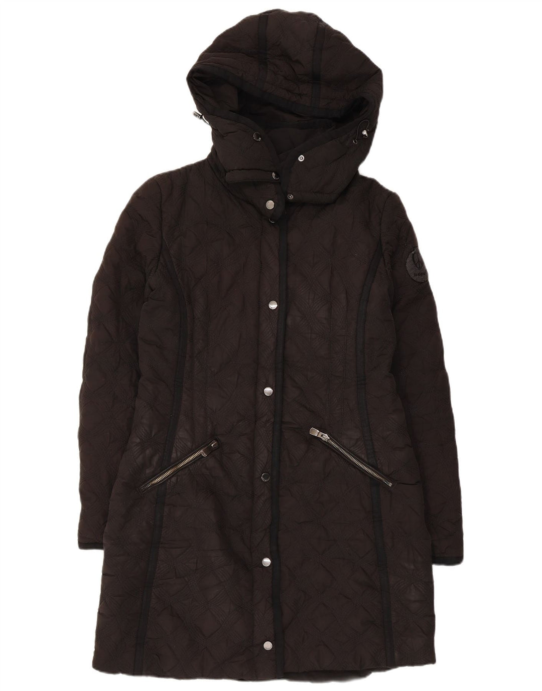 Женское стеганое пальто Desigual с капюшоном EU 44 XL, черный полиэстер