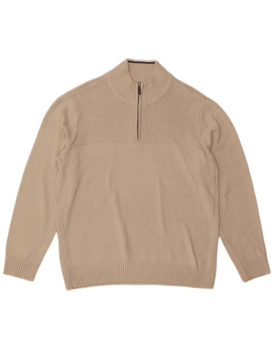 Мужской джемпер с воротником на молнии Dockers, большой хлопковый свитер белого цвета