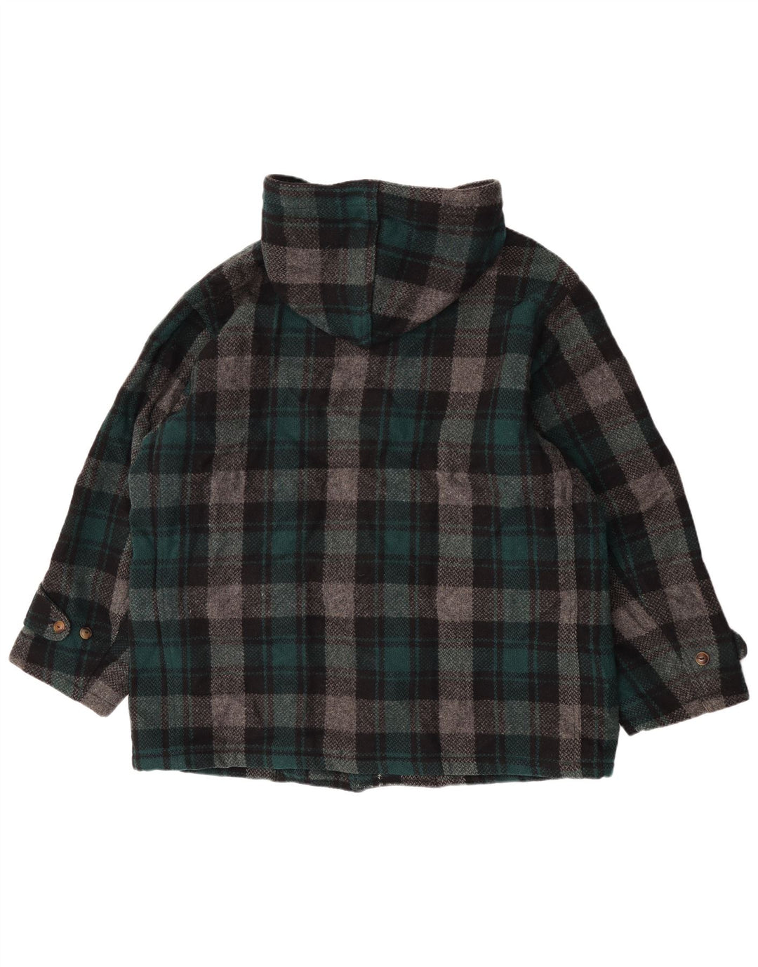 Женский дафлкот с капюшоном Enrico Coveri IT 44 Medium Green Check Wool
