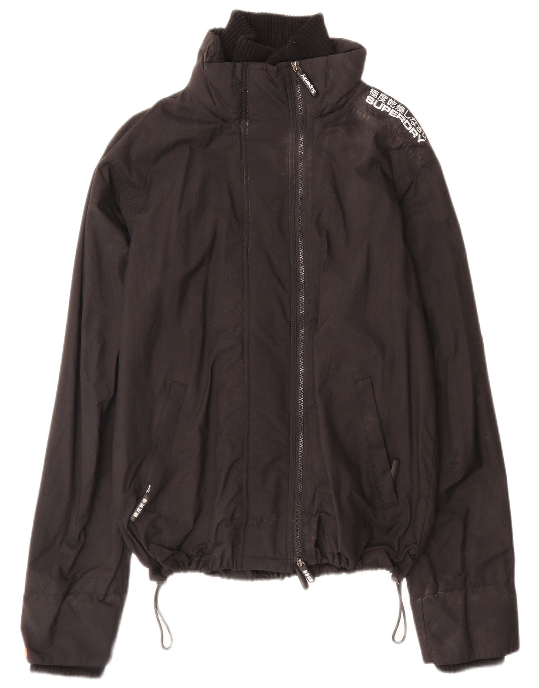 Женская дождевик Superdry UK 16, большой черный нейлон