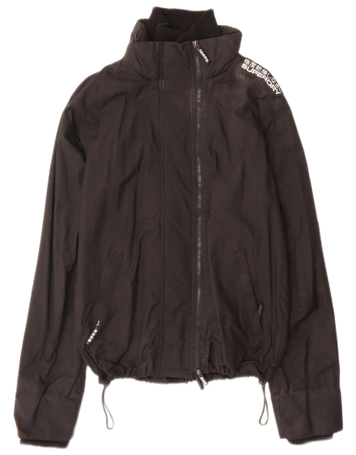 Женская дождевик Superdry UK 16, большой черный нейлон