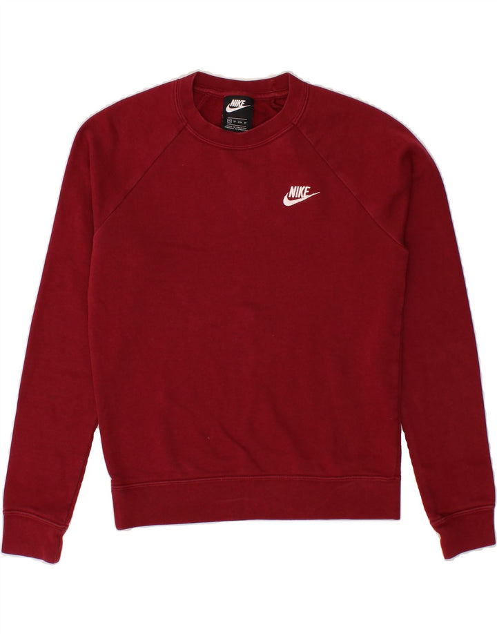 NIKE Womens Oversized Sweatshirt Jumper UK 6 XS Red Cotton Vintage Nike and Second-Hand Nike from Messina Hembry 