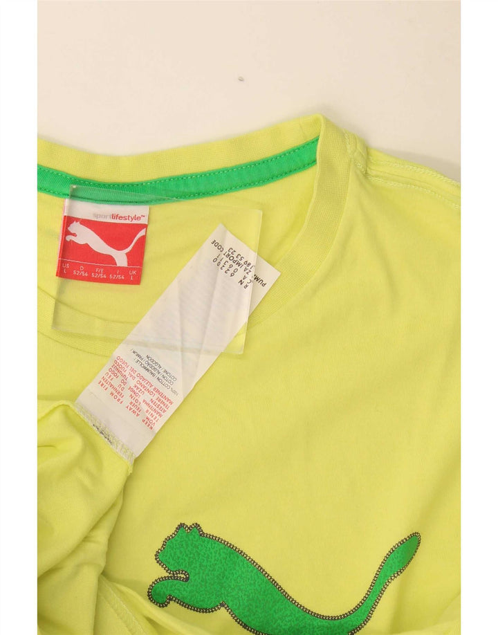 Мужская футболка с рисунком Puma, большой желтый хлопок