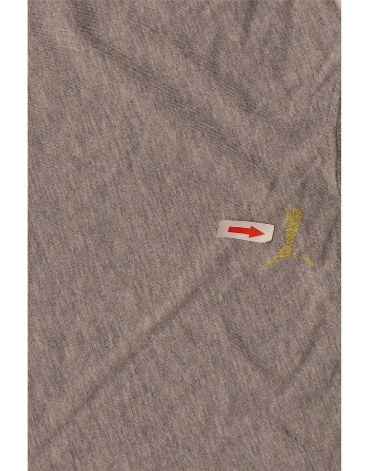 Футболка с рисунком Puma для мальчиков, топ 9–10 лет, хлопковый средний серый цвет