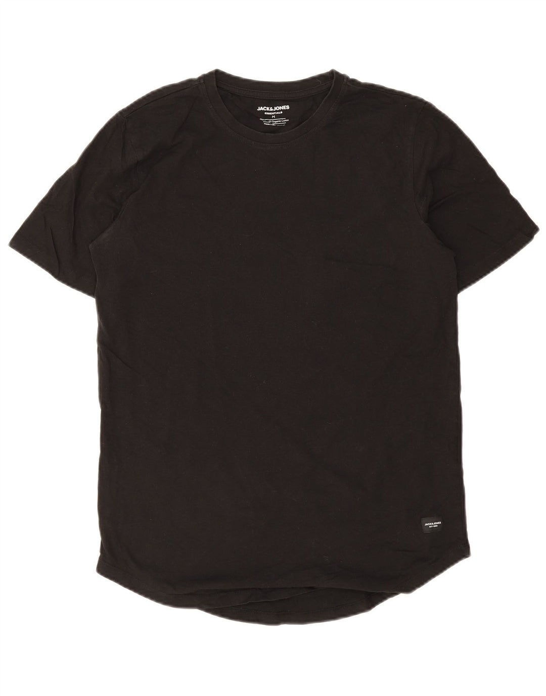 Мужская футболка Jack & Jones из хлопка среднего размера, черная