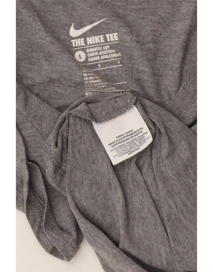 Женская футболка спортивного кроя NIKE с рисунком, топ UK 14, большой серый полиэстер