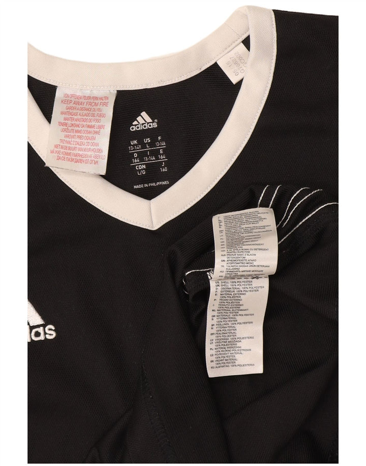 Майка Adidas для девочек 13-14 лет, черный полиэстер