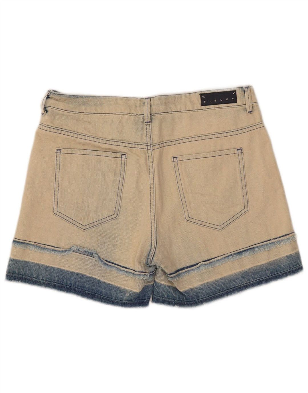 Женские джинсовые шорты Sisley W28, хлопковые, бежевого цвета среднего размера